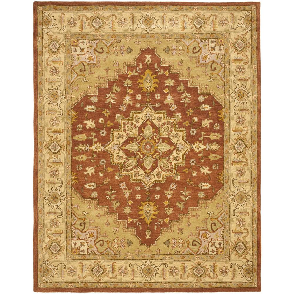 HERITAGE, RUST / GOLD, 7'-6" X 9'-6", Area Rug. Picture 1