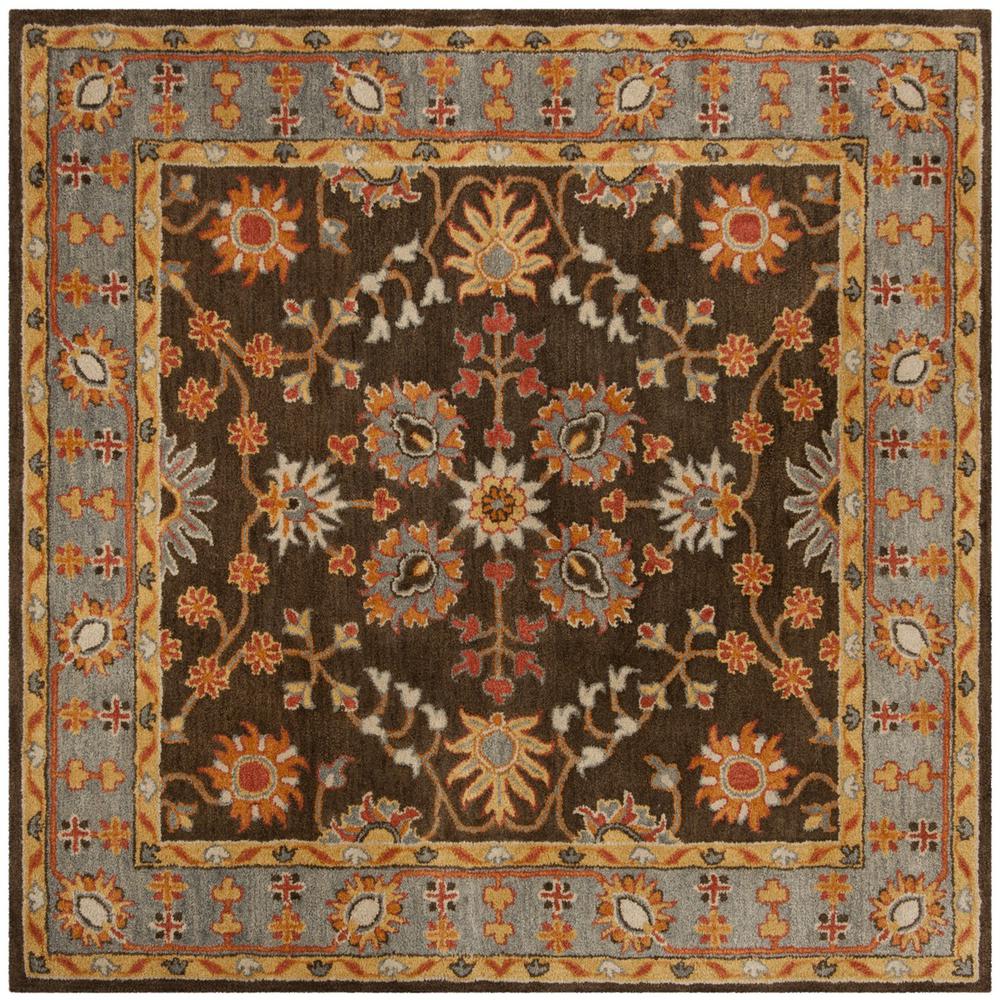 HERITAGE, CHARCOAL / BLUE, 6' X 6' Square, Area Rug, HG405A-6SQ. Picture 1