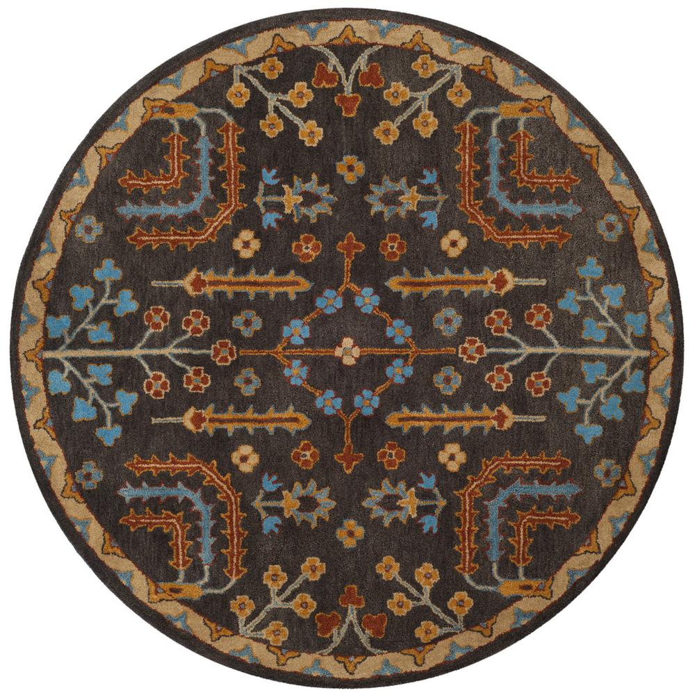 HERITAGE, CHARCOAL / MULTI, 6' X 6' Round, Area Rug. Picture 1