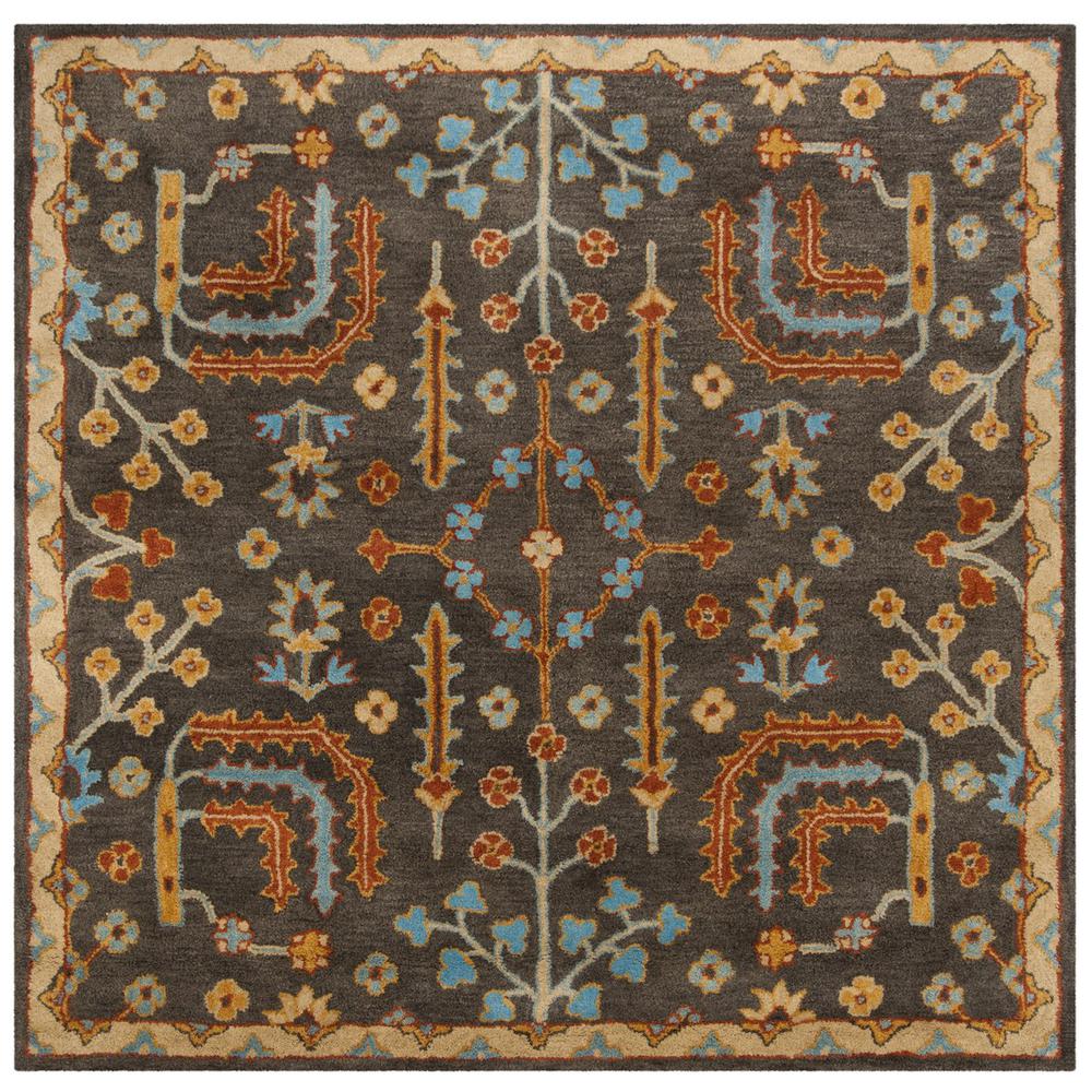 HERITAGE, CHARCOAL / MULTI, 6' X 6' Square, Area Rug. Picture 1