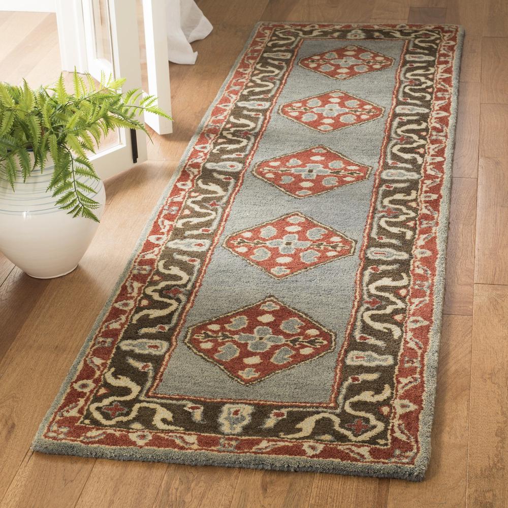 HERITAGE, BLUE / CHARCOAL, 2'-3" X 8', Area Rug. Picture 1