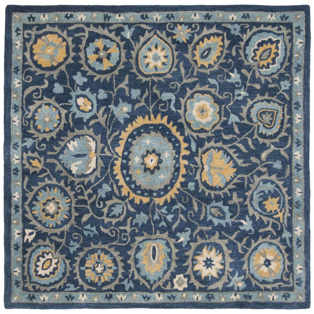 HERITAGE, NAVY / GOLD, 6' X 6' Square, Area Rug. Picture 1