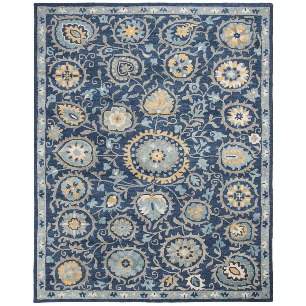 HERITAGE, NAVY / GOLD, 8' X 10', Area Rug. Picture 1