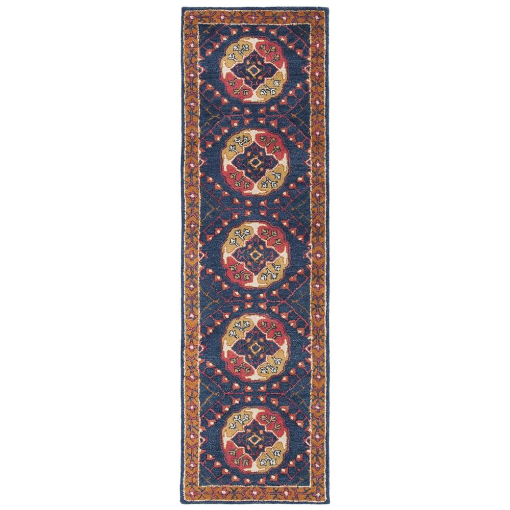 HERITAGE, NAVY / RED, 2'-3" X 8', Area Rug, HG424N-28. Picture 1