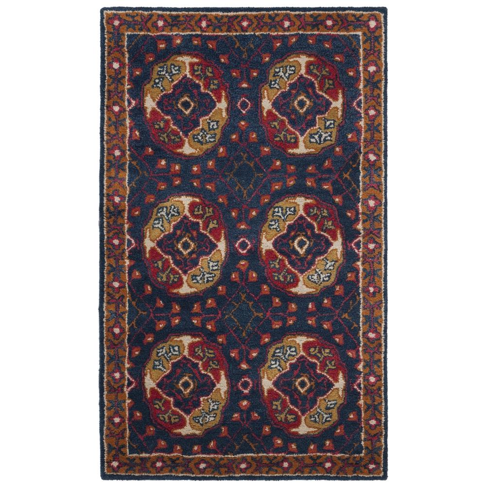 HERITAGE, NAVY / RED, 3' X 5', Area Rug, HG424N-3. Picture 1