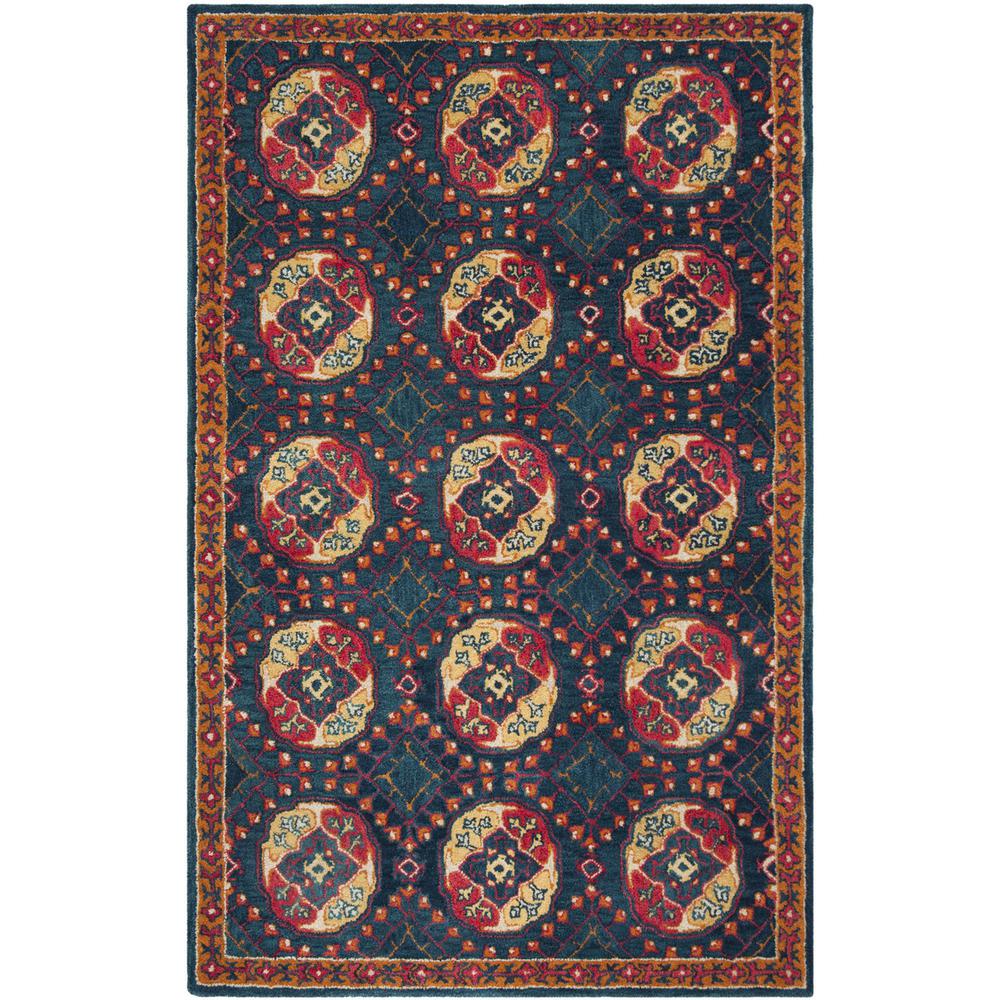 HERITAGE, NAVY / RED, 5' X 8', Area Rug, HG424N-5. Picture 1