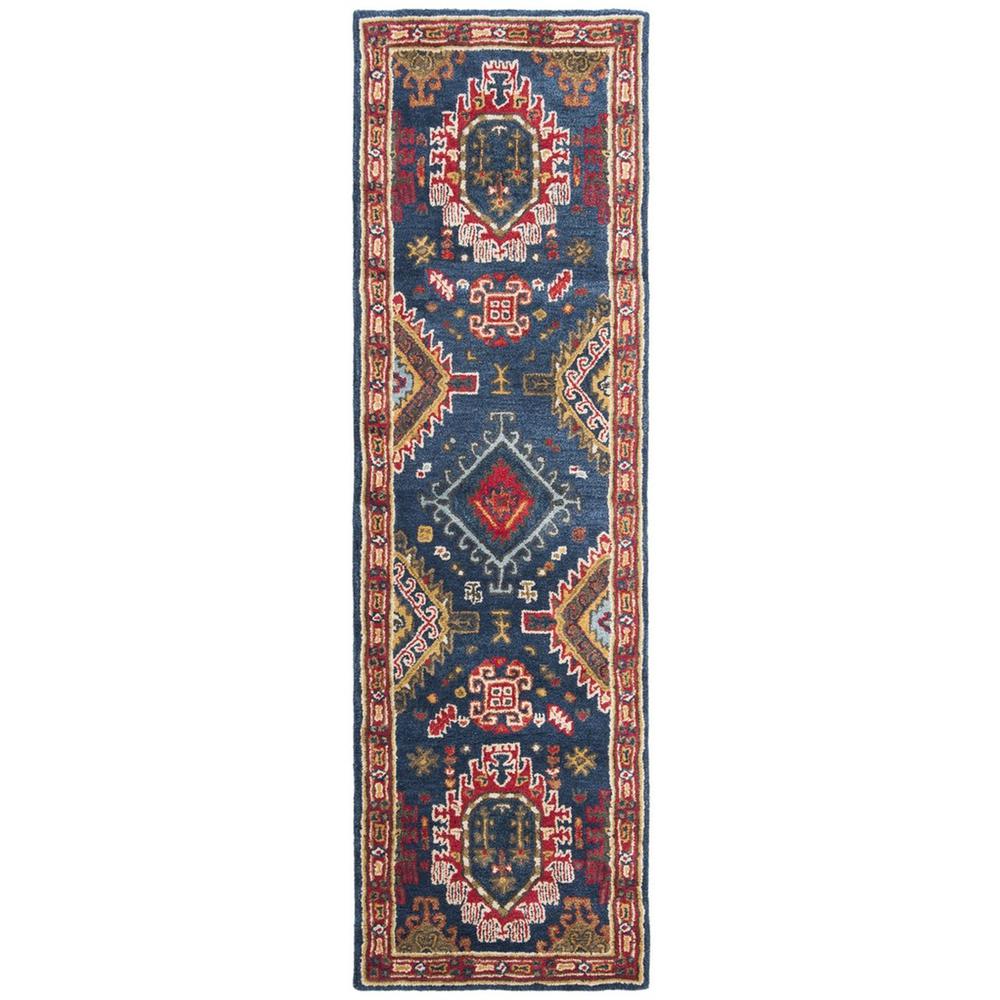 HERITAGE, NAVY / RED, 2'-3" X 8', Area Rug, HG426N-28. Picture 1