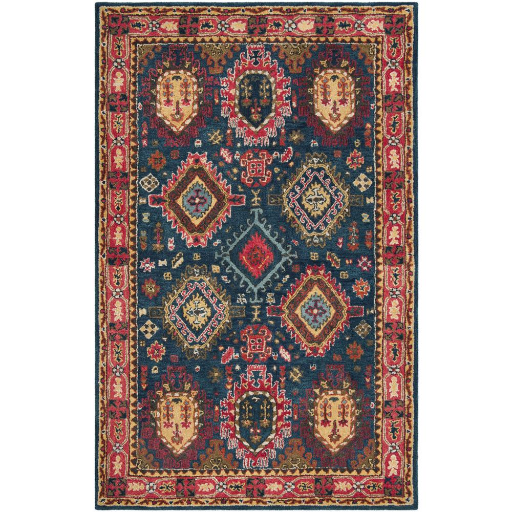 HERITAGE, NAVY / RED, 5' X 8', Area Rug, HG426N-5. Picture 1