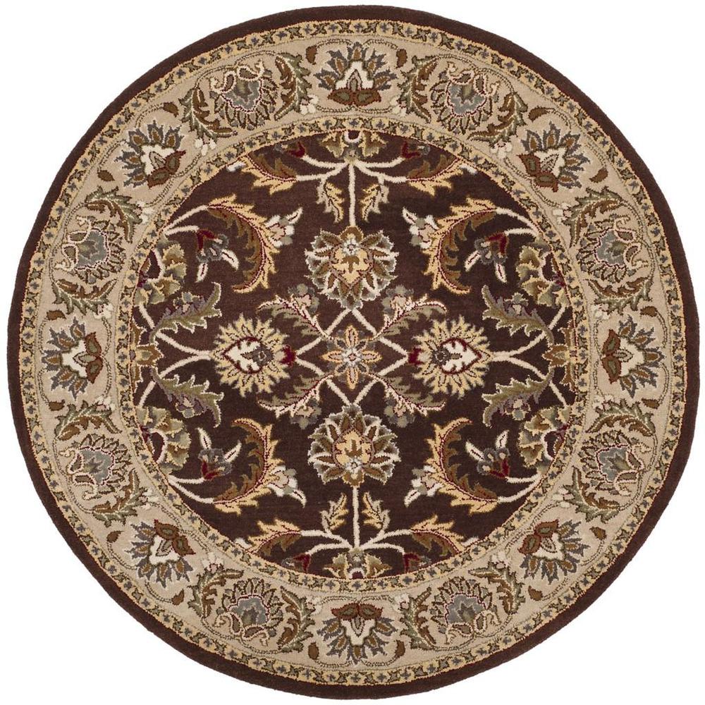 HERITAGE, BROWN / IVORY, 6' X 6' Round, Area Rug, HG451A-6R. The main picture.
