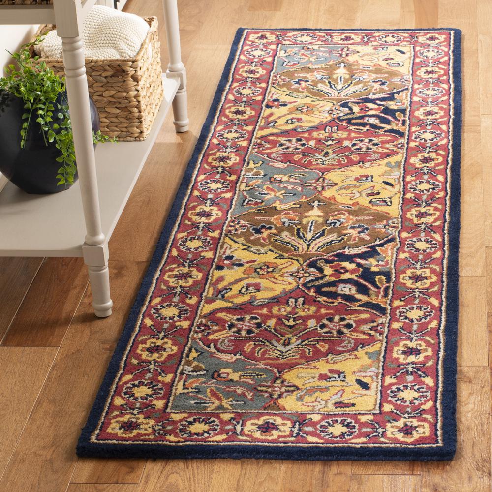 HERITAGE, MULTI / NAVY, 2'-3" X 8', Area Rug. Picture 3
