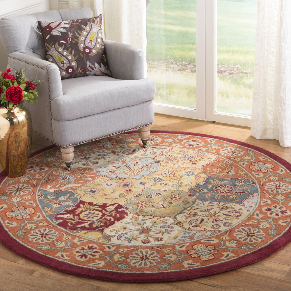 HERITAGE, MULTI / RED, 6'-0" X 6'-0" Round, Area Rug. Picture 1