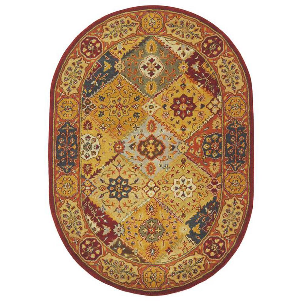 HERITAGE, MULTI, 4'-6" X 6'-6" Oval, Area Rug, HG512A-5OV. The main picture.