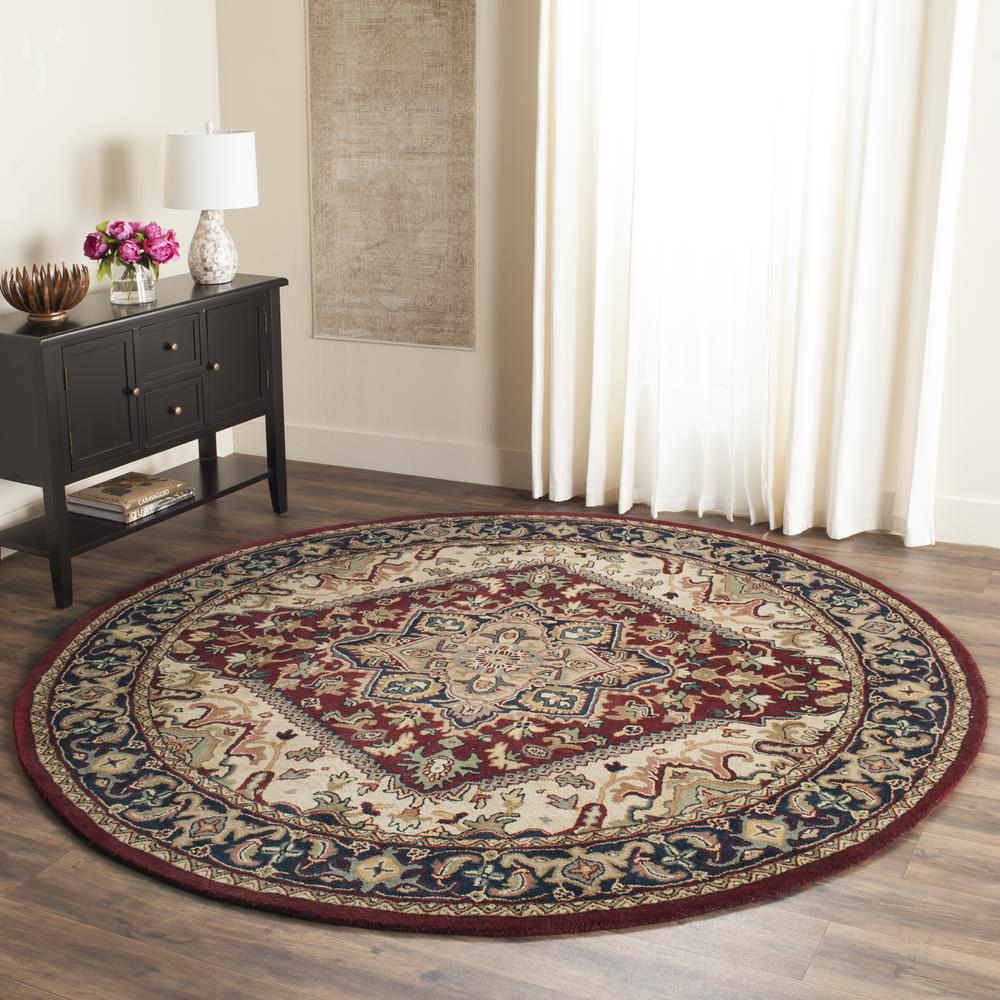 HERITAGE, RED, 8' X 8' Round, Area Rug. Picture 1