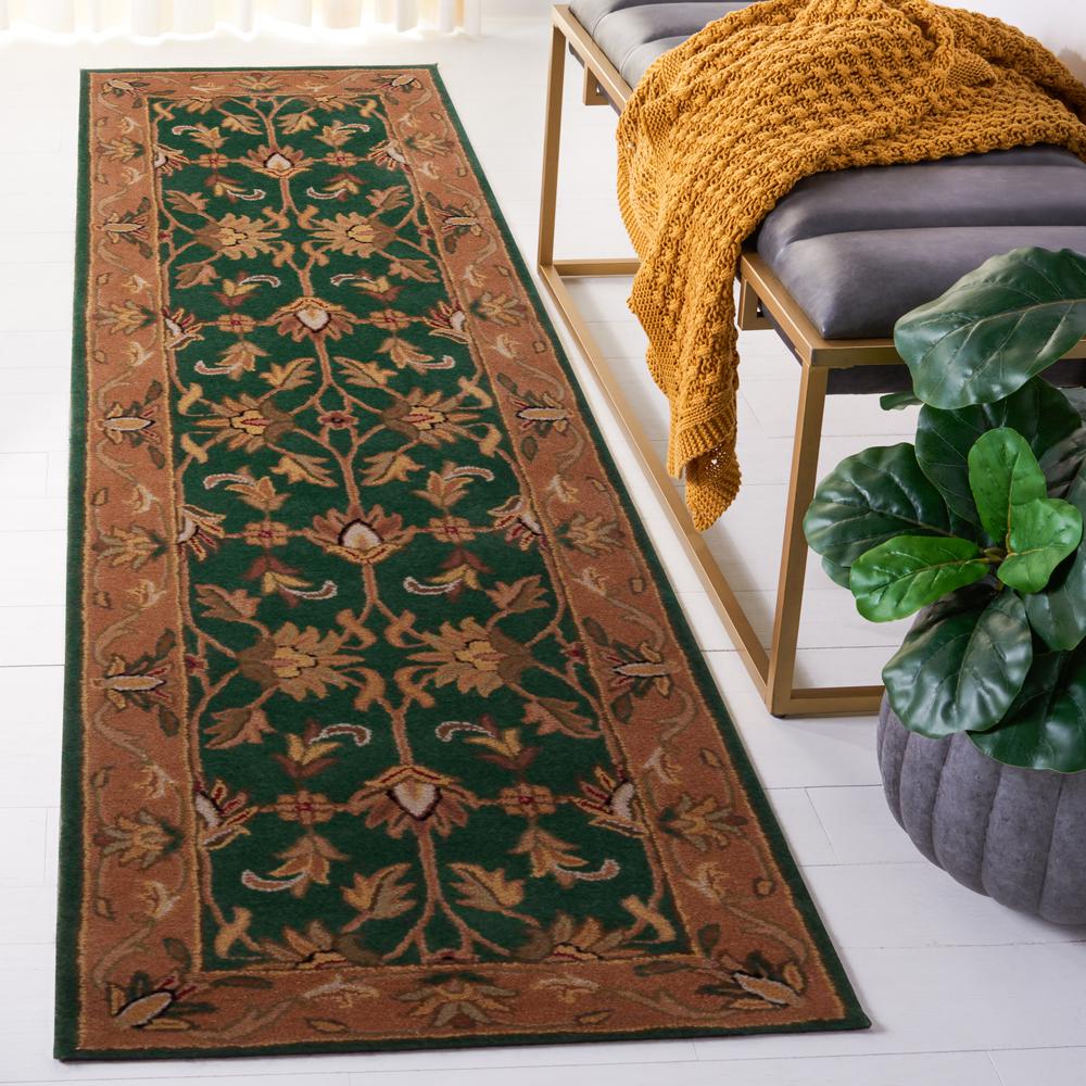 HERITAGE, DARK GREEN / GOLD, 2'-3" X 8', Area Rug. Picture 2