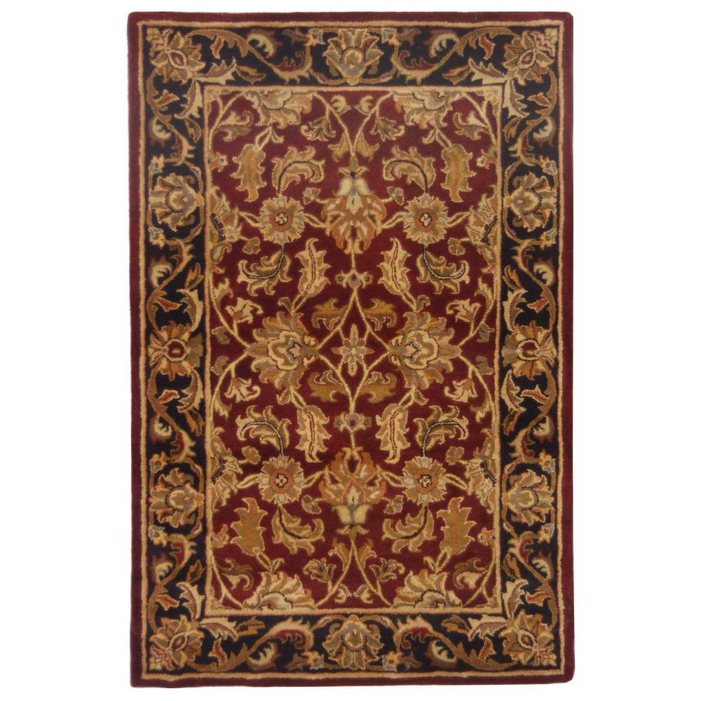 HERITAGE, RED / BLACK, 4'-0" X 6'-0", Area Rug. Picture 1