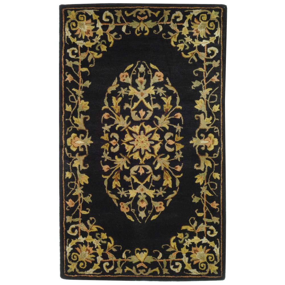 HERITAGE, BLACK, 3'-0" X 5'-0", Area Rug, HG640B-3. Picture 1
