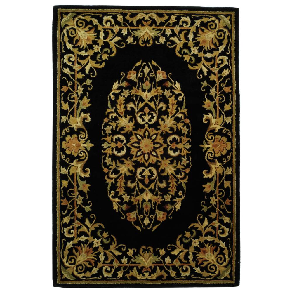 HERITAGE, BLACK, 4'-0" X 6'-0", Area Rug, HG640B-4. Picture 1