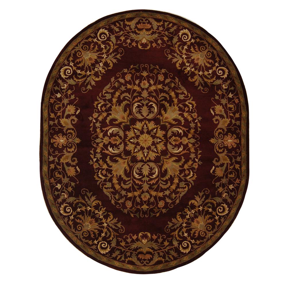 HERITAGE, RED, 7'-6" X 9'-6" Oval, Area Rug. Picture 1