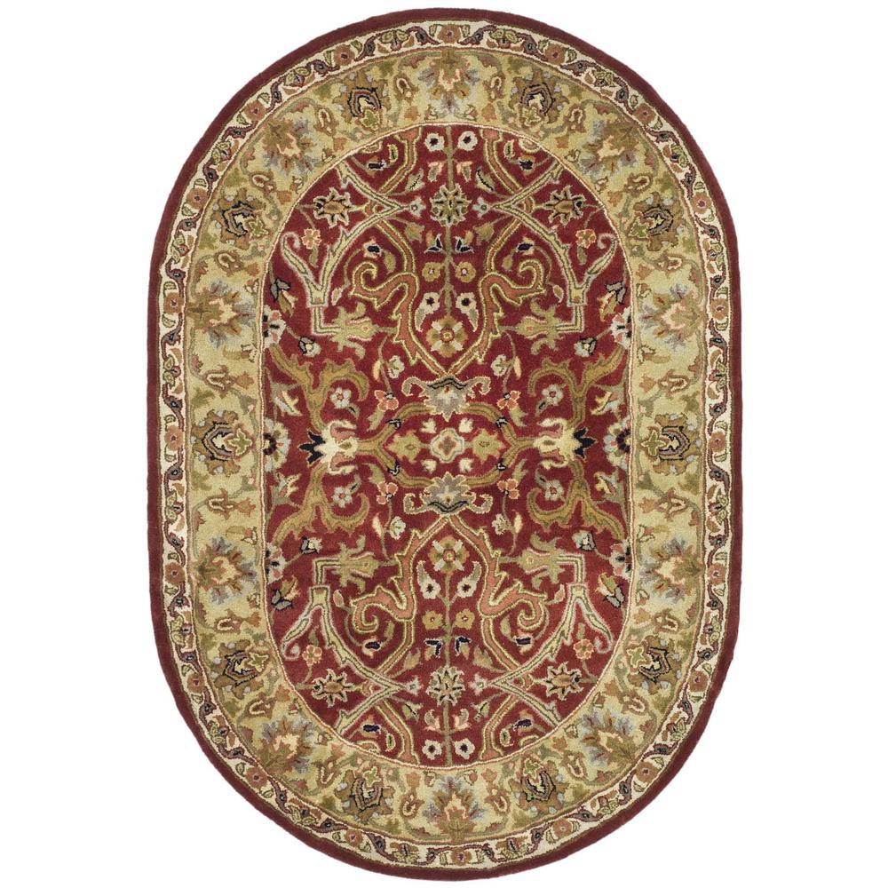 HERITAGE, RED / GOLD, 4'-6" X 6'-6" Oval, Area Rug, HG644B-5OV. Picture 1