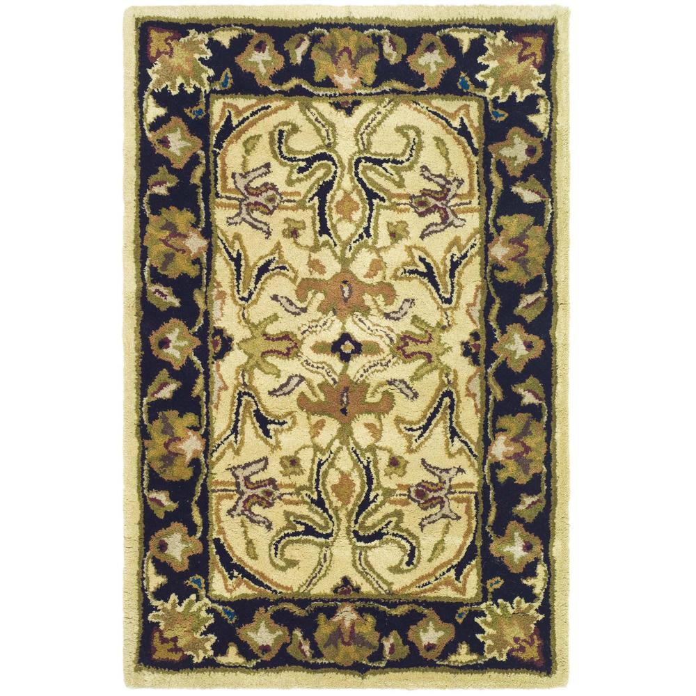 HERITAGE, IVORY / BLACK, 2' X 3', Area Rug. Picture 1