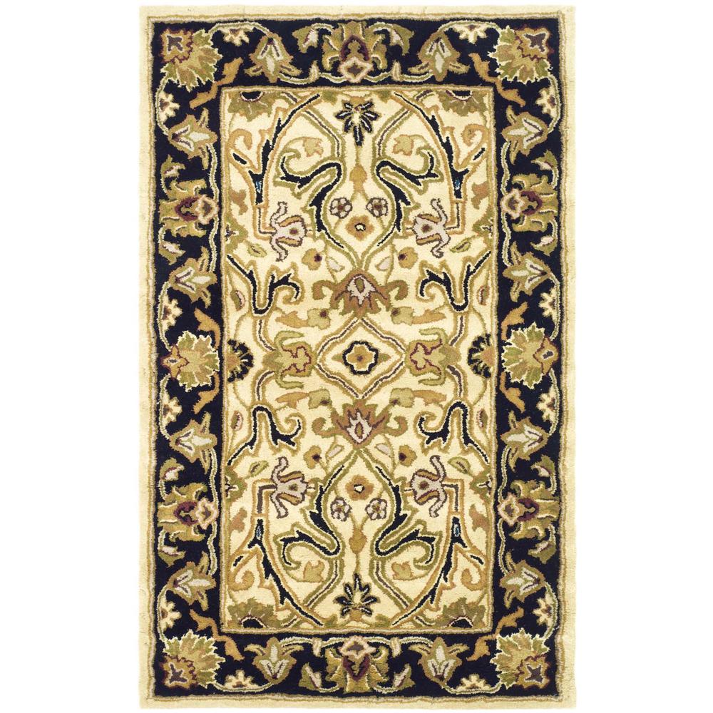 HERITAGE, IVORY / BLACK, 3' X 5', Area Rug. Picture 1