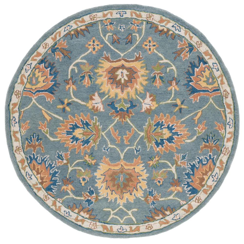 HERITAGE, LIGHT BLUE, 6' X 6' Round, Area Rug. Picture 1
