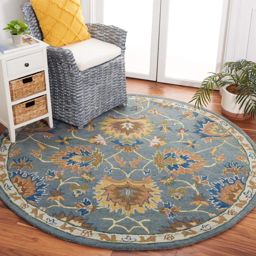 HERITAGE, LIGHT BLUE, 6' X 6' Round, Area Rug. Picture 2