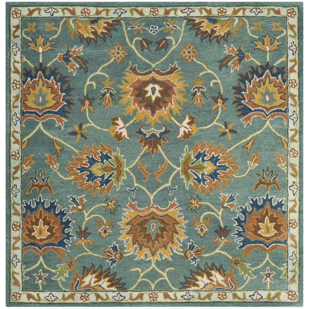 HERITAGE, LIGHT BLUE, 6' X 6' Square, Area Rug. Picture 1