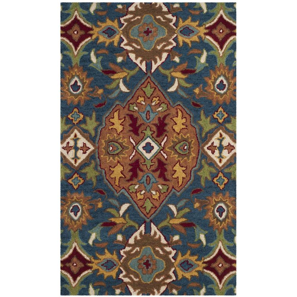 HERITAGE, CAMEL / BLUE, 3' X 5', Area Rug, HG653A-3. Picture 1