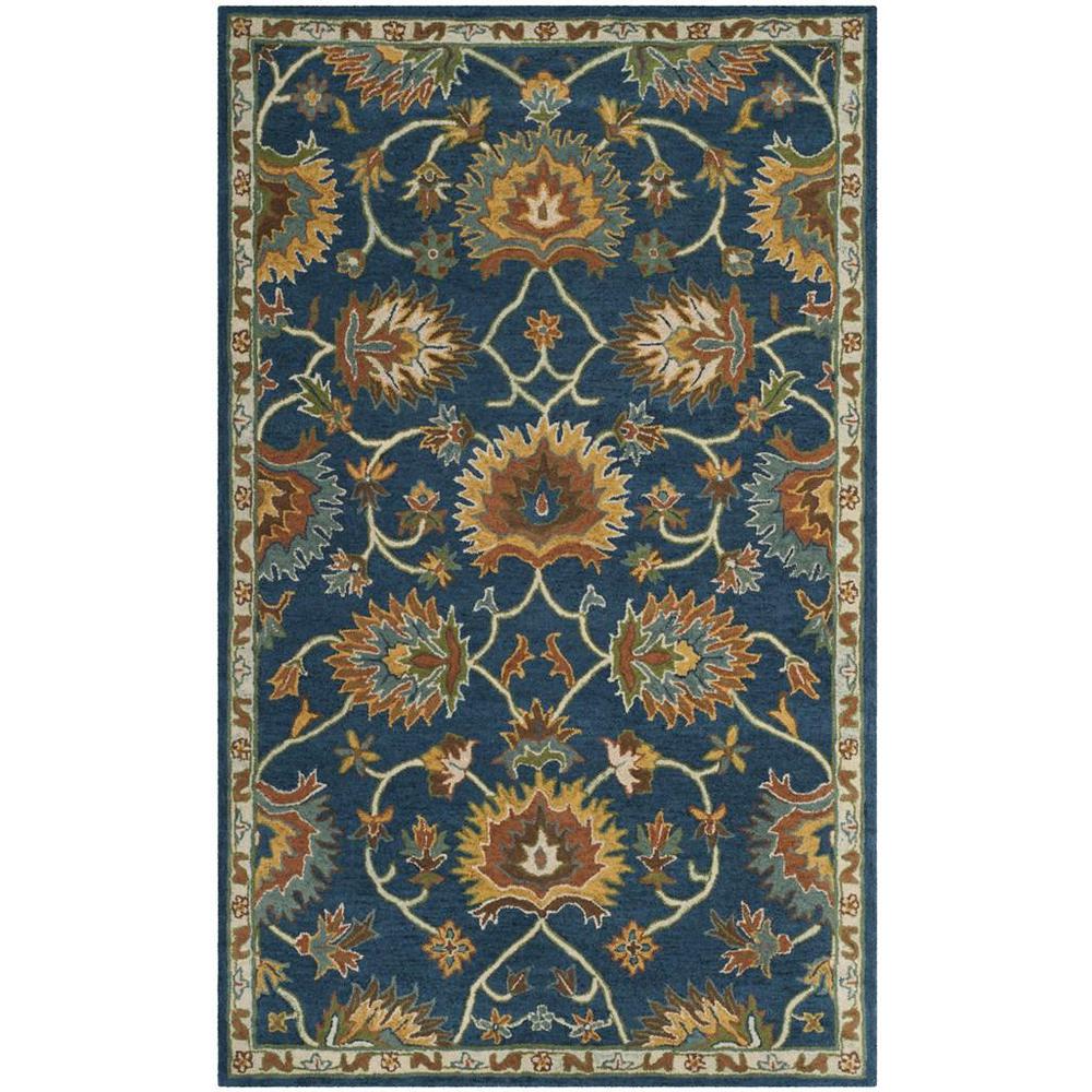 HERITAGE, NAVY, 5' X 8', Area Rug. Picture 1