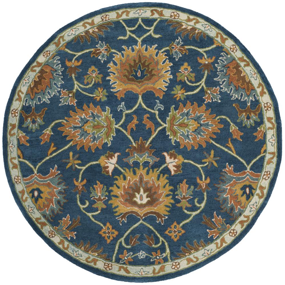 HERITAGE, NAVY, 6' X 6' Round, Area Rug. Picture 1
