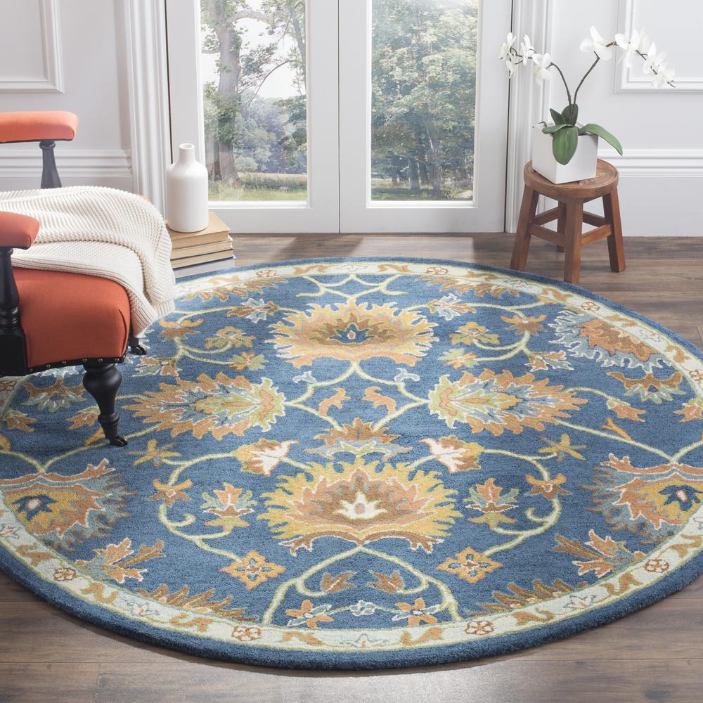 HERITAGE, NAVY, 6' X 6' Round, Area Rug. Picture 2
