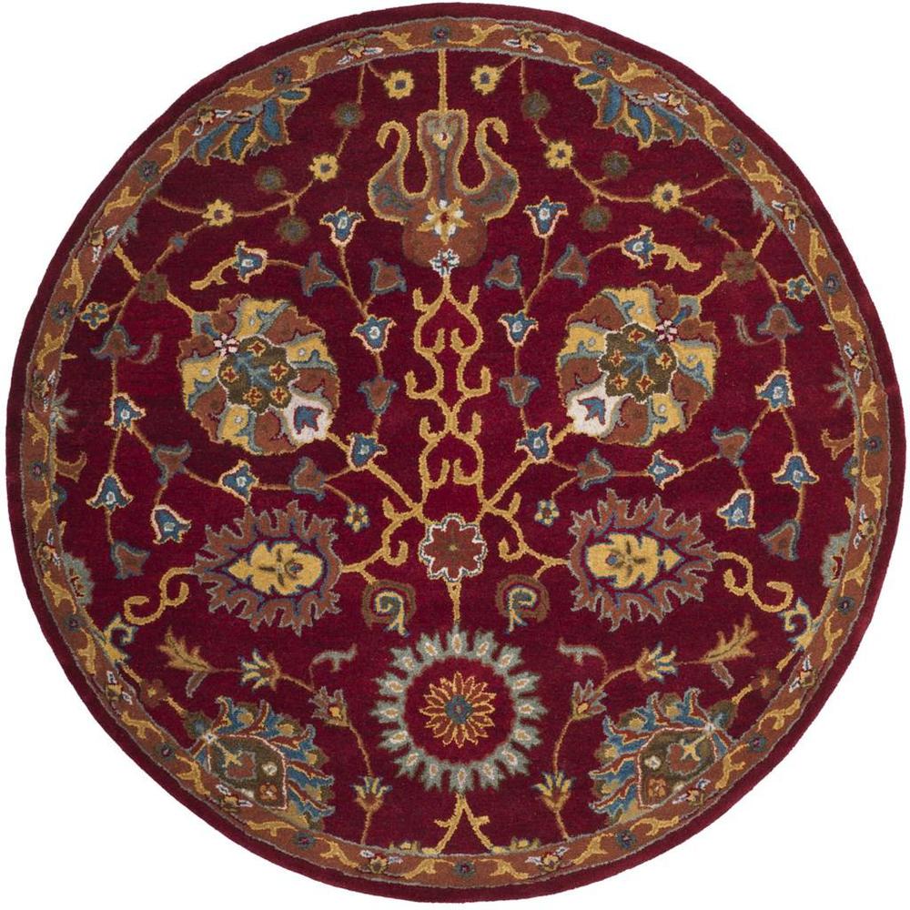 HERITAGE, RED, 6' X 6' Round, Area Rug, HG655A-6R. Picture 1