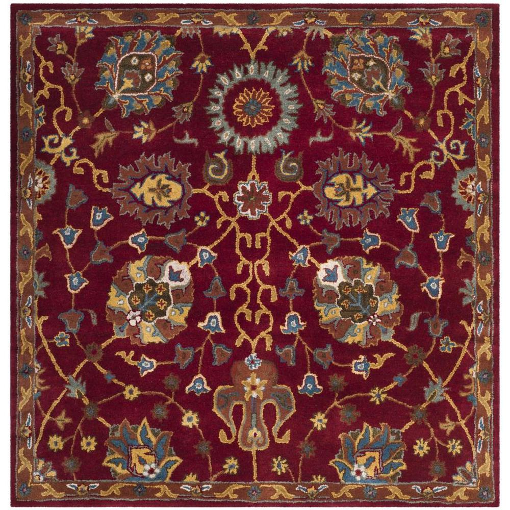 HERITAGE, RED, 6' X 6' Square, Area Rug, HG655A-6SQ. Picture 1