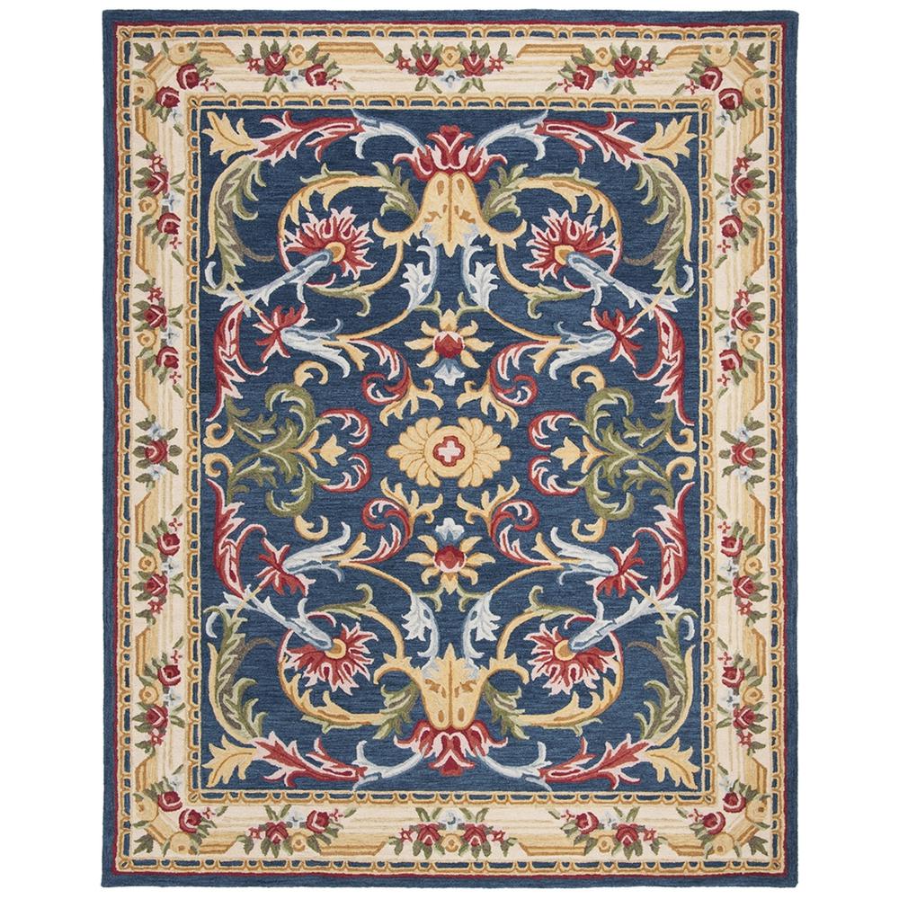 HERITAGE, NAVY / IVORY, 8' X 10', Area Rug. Picture 1