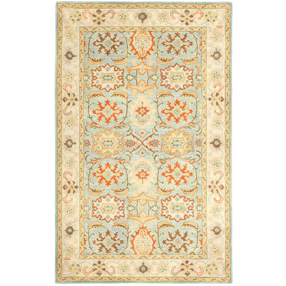 HERITAGE, LIGHT BLUE / IVORY, 5' X 8', Area Rug. Picture 1