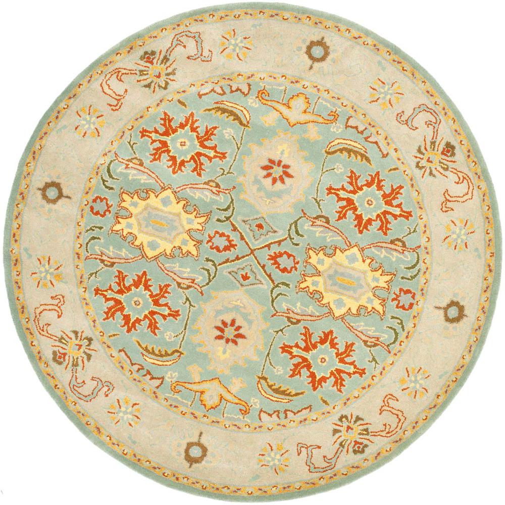 HERITAGE, LIGHT BLUE / IVORY, 6' X 6' Round, Area Rug, HG734A-6R. Picture 1