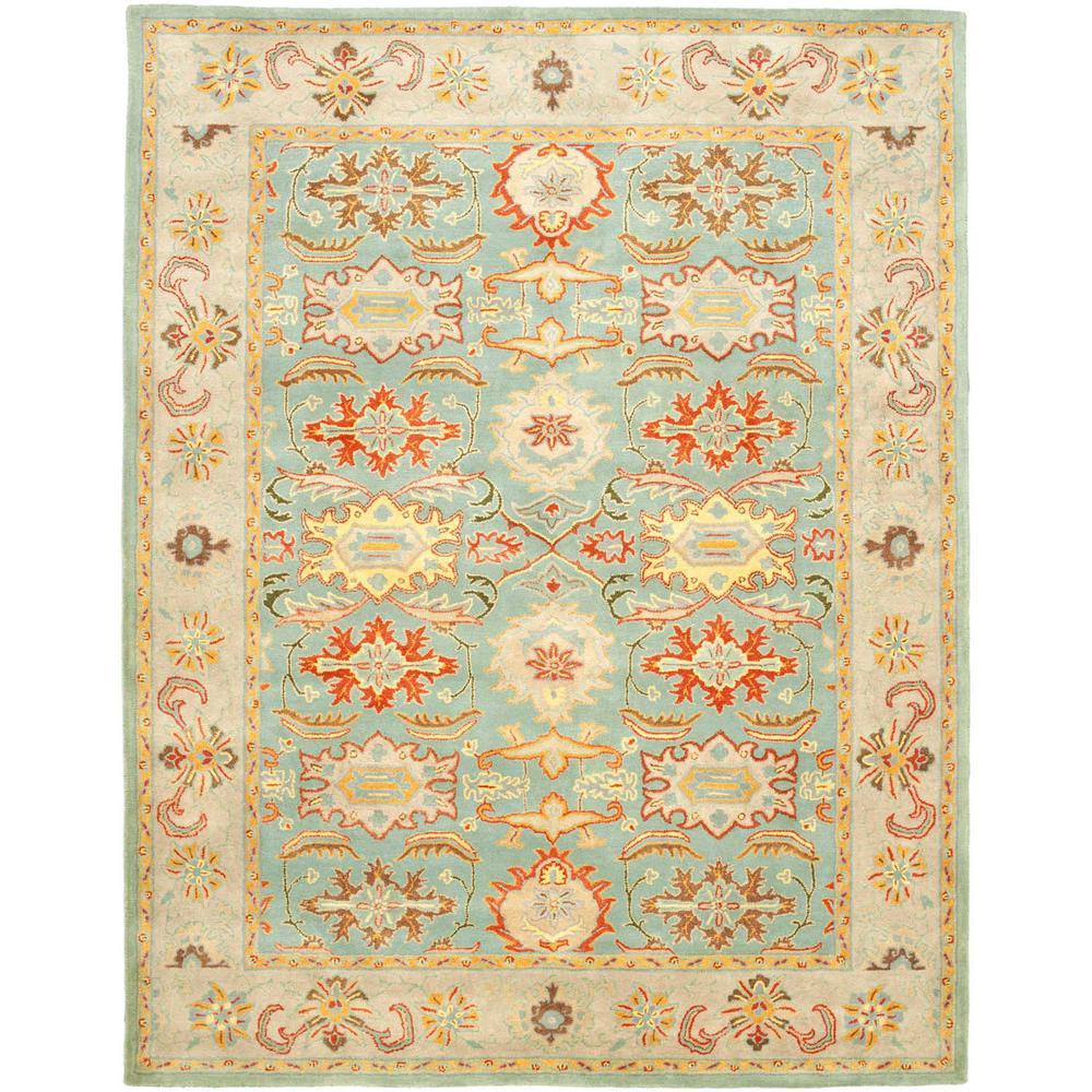 HERITAGE, LIGHT BLUE / IVORY, 7'-6" X 9'-6", Area Rug. Picture 1