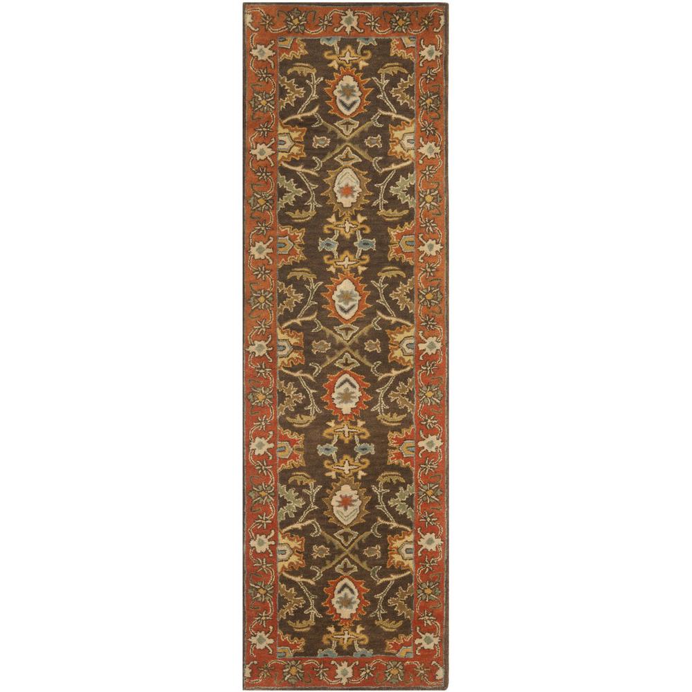 HERITAGE, CHOCOLATE / TANGERINE, 2'-3" X 8', Area Rug. The main picture.
