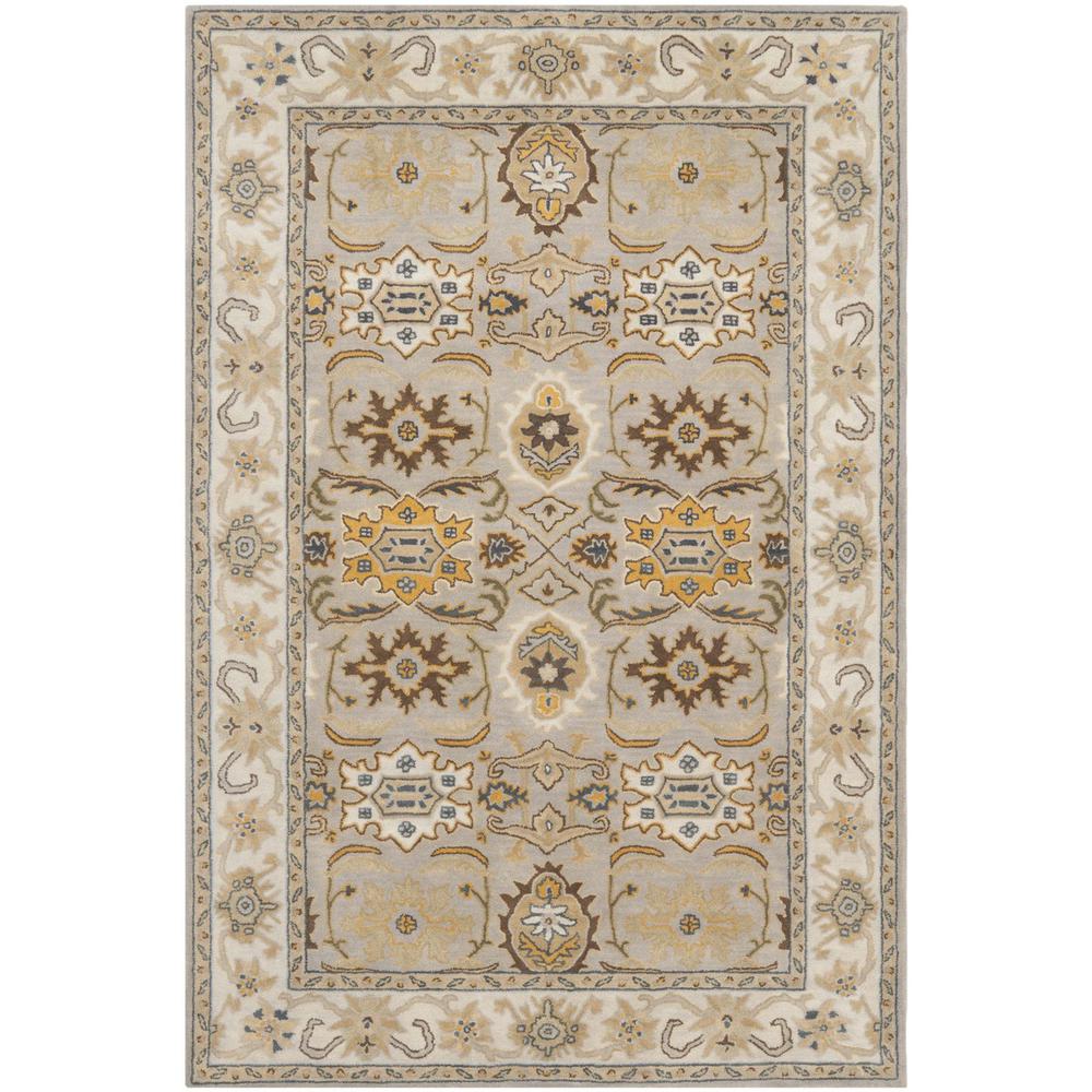 HERITAGE, LIGHT GREY / GREY, 6' X 9', Area Rug. Picture 1