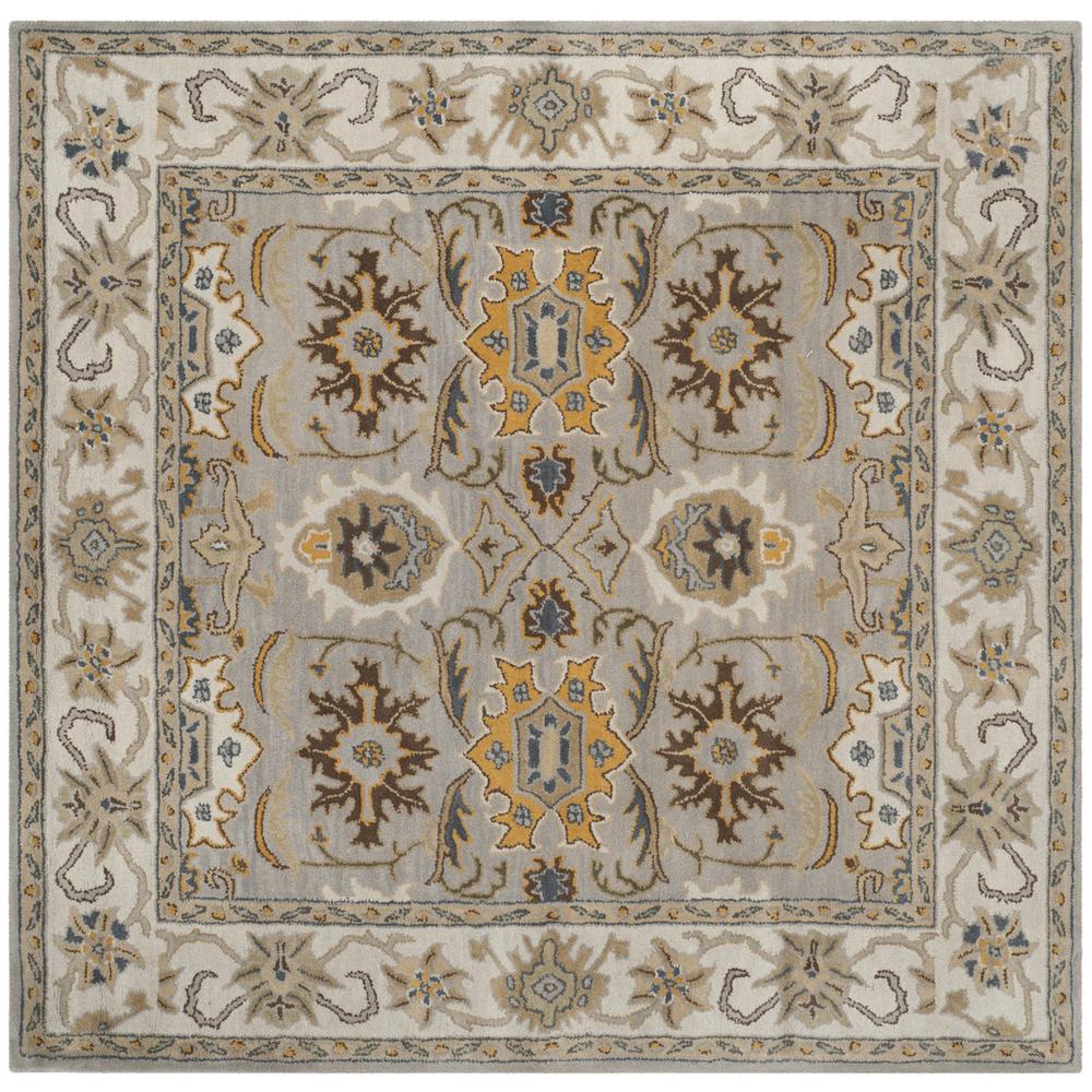 HERITAGE, LIGHT GREY / GREY, 6' X 6' Square, Area Rug. Picture 1