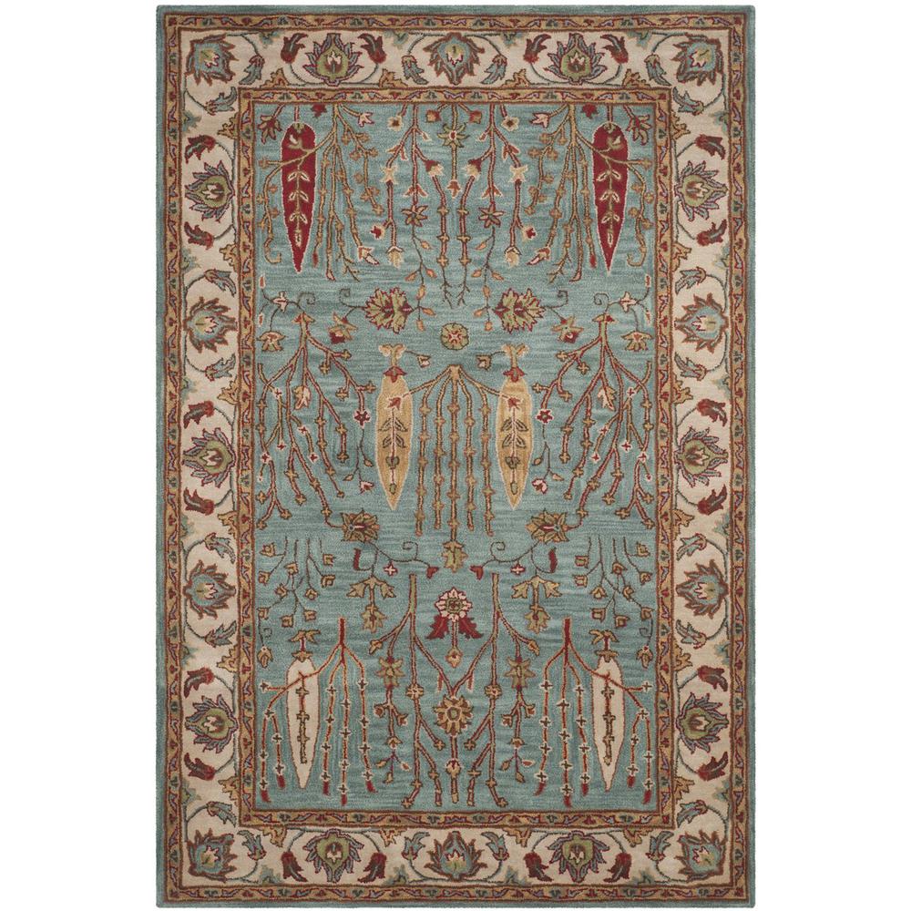 HERITAGE, BLUE / IVORY, 6' X 9', Area Rug. Picture 1