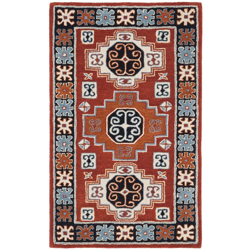 HERITAGE, RED / BLACK, 3' X 5', Area Rug. Picture 1