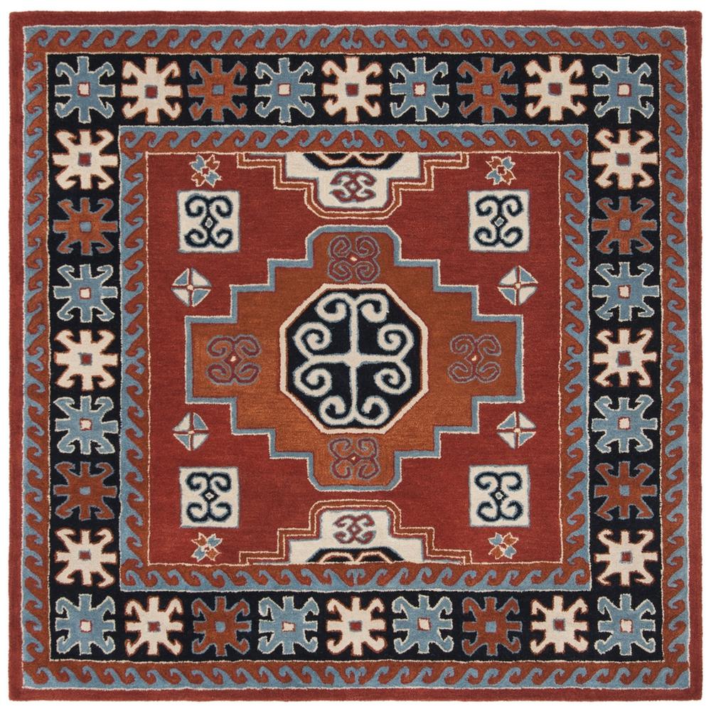 HERITAGE, RED / BLACK, 6' X 6' Square, Area Rug, HG744Q-6SQ. Picture 1