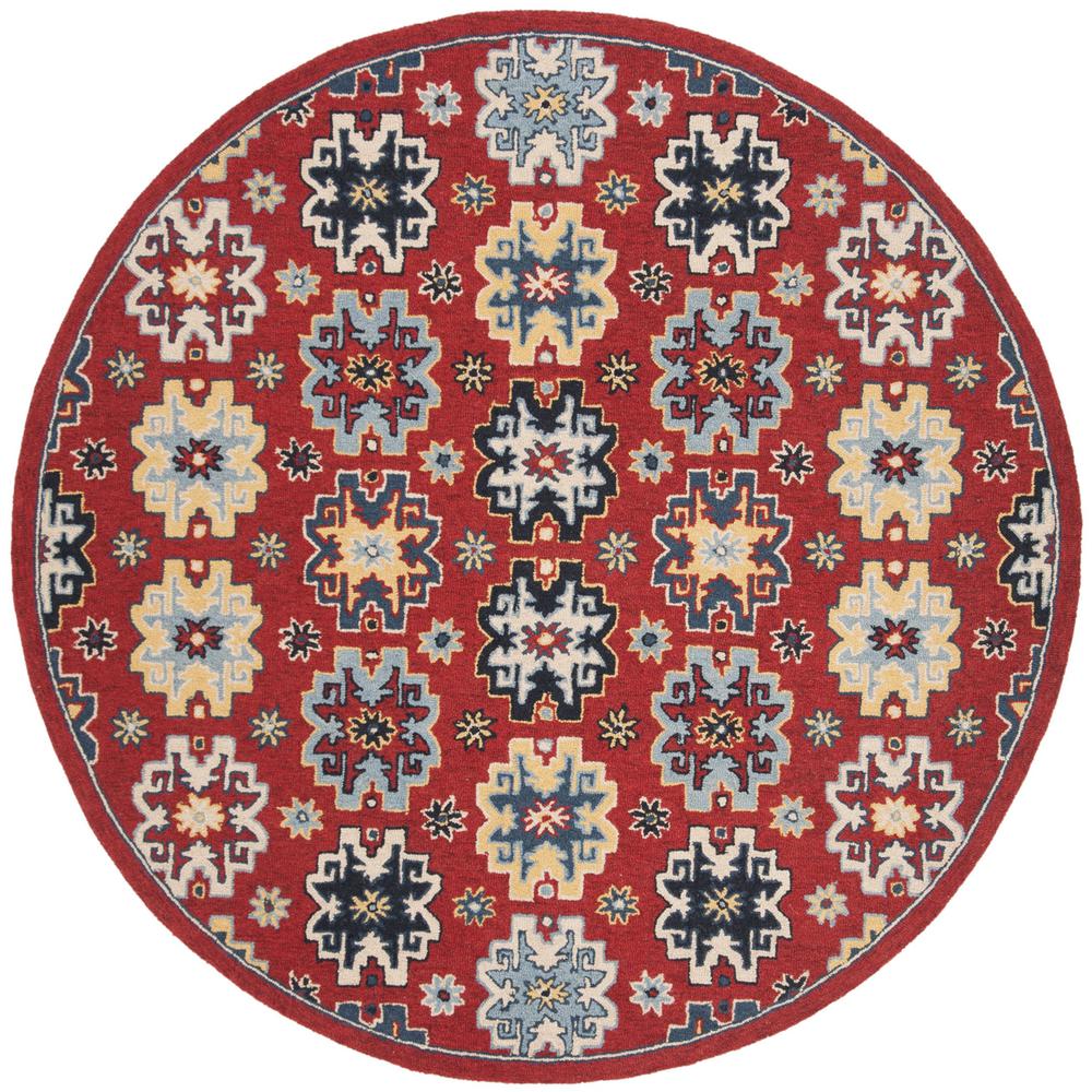 HERITAGE, RED / BLUE, 6' X 6' Round, Area Rug, HG746Q-6R. Picture 1