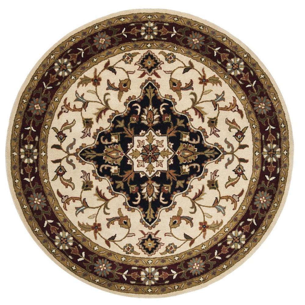 HERITAGE, IVORY / RED, 6'-0" X 6'-0" Round, Area Rug. Picture 1