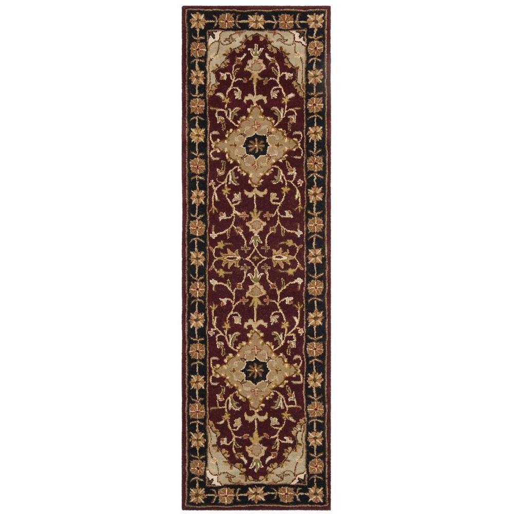 HERITAGE, RED / BLACK, 2'-3" X 8', Area Rug, HG760B-28. The main picture.