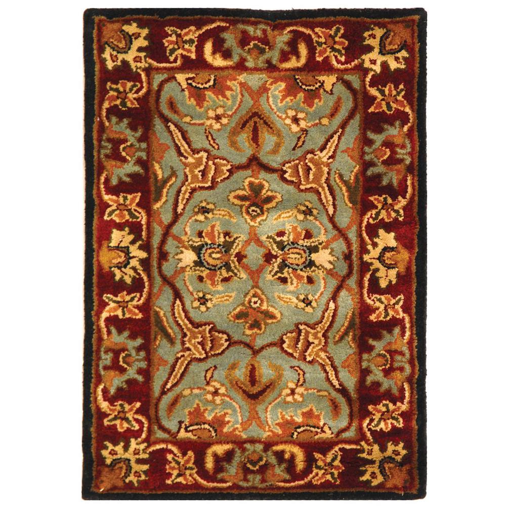 HERITAGE, LIGHT BLUE / RED, 2'-0" X 3'-0", Area Rug. Picture 1