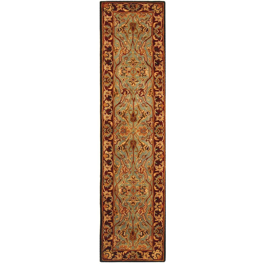 HERITAGE, LIGHT BLUE / RED, 2'-3" X 10', Area Rug. Picture 1