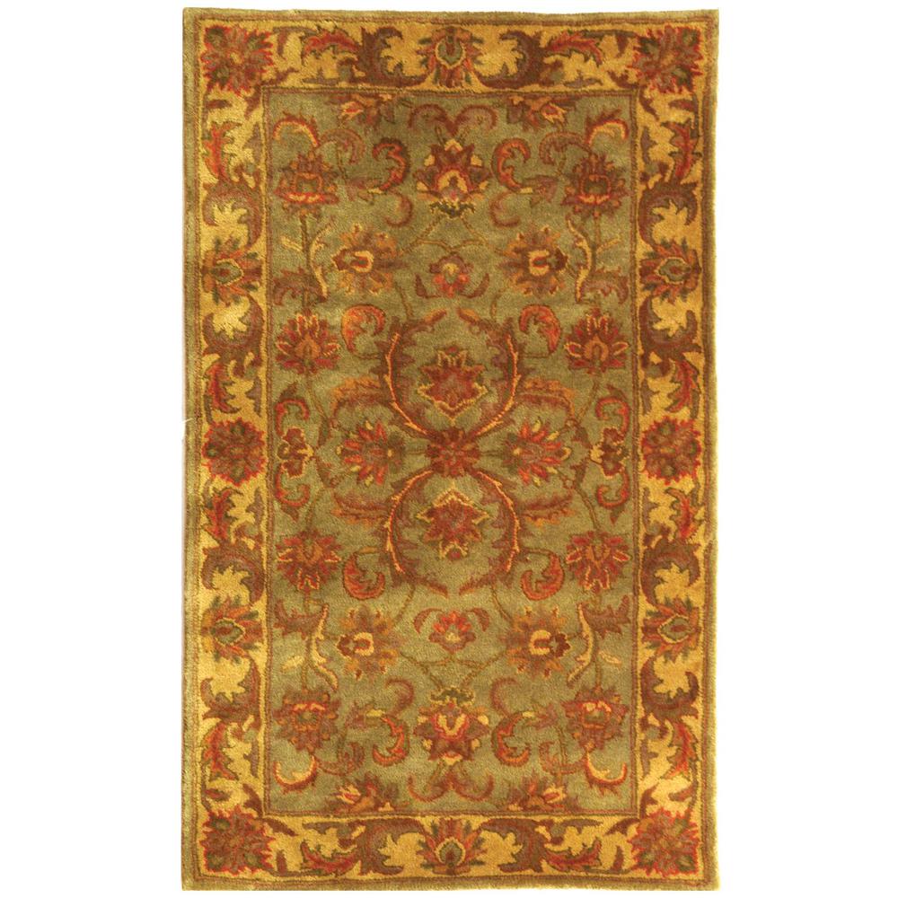HERITAGE, GREEN / GOLD, 3' X 5', Area Rug. Picture 1